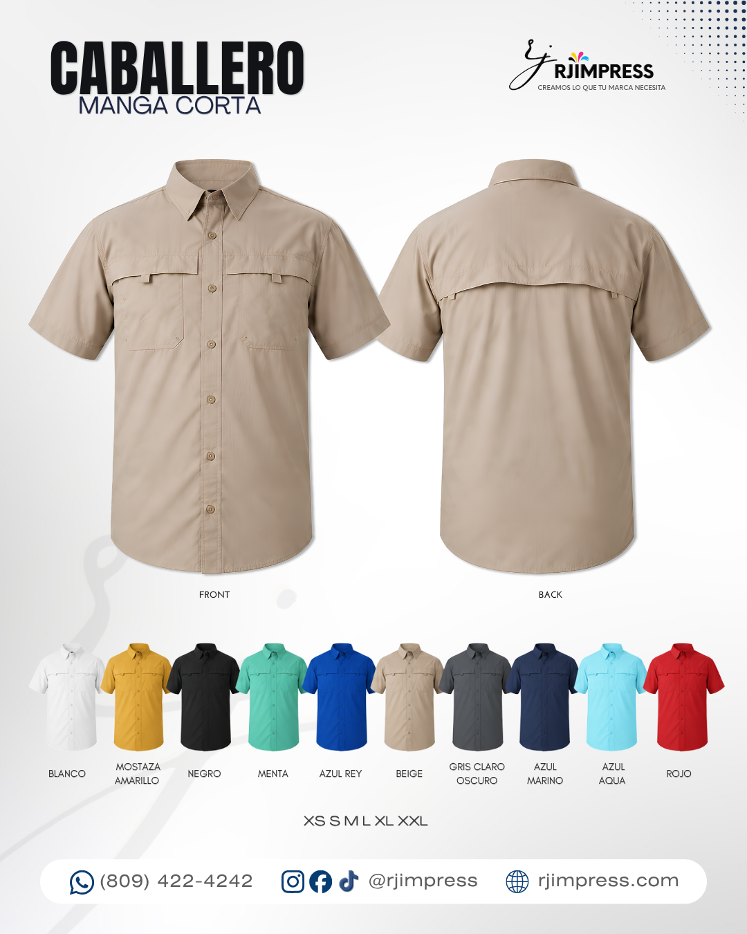 Camisa caballero manga corta