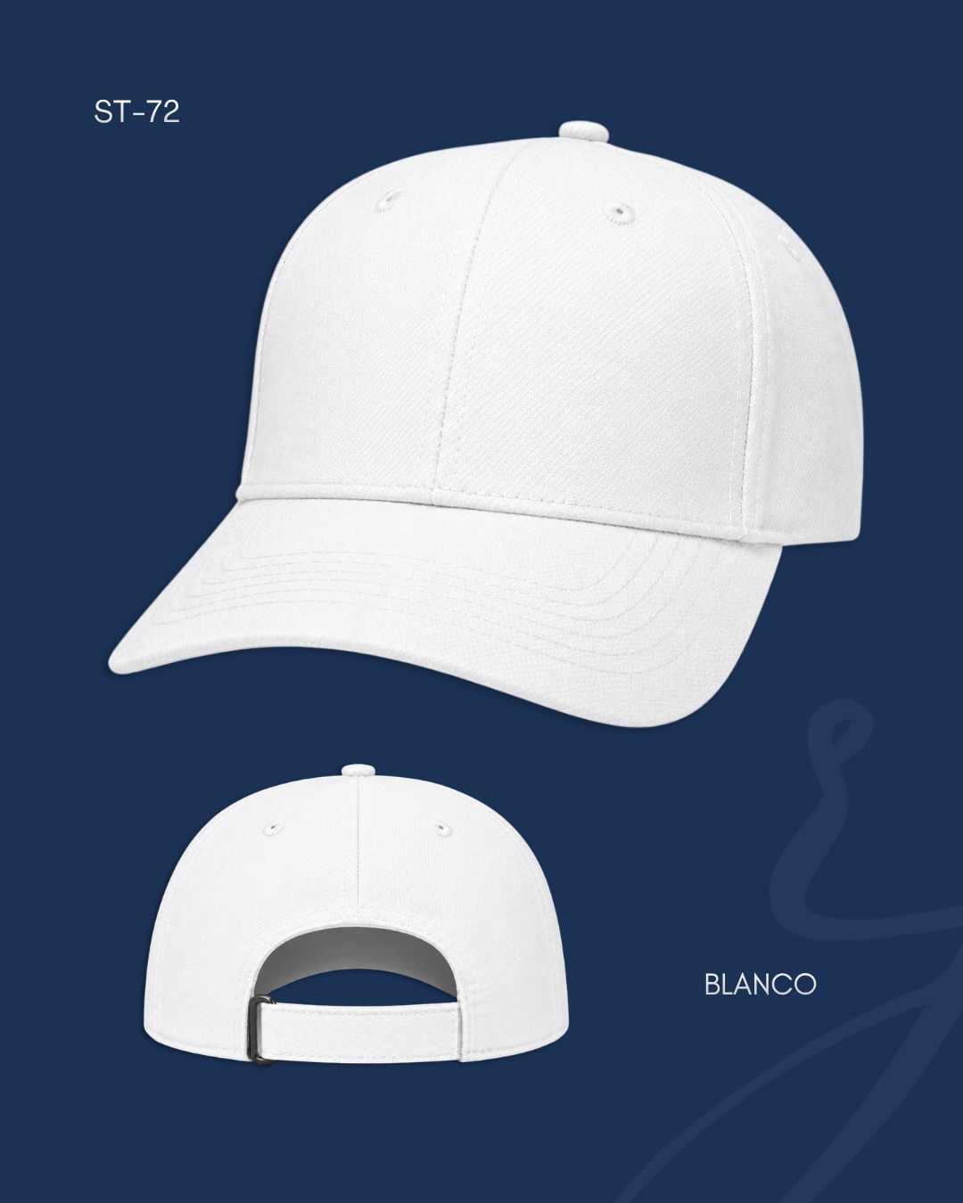 Gorra Microfibra ST-72 blanca personalizada por RJIMPRESS