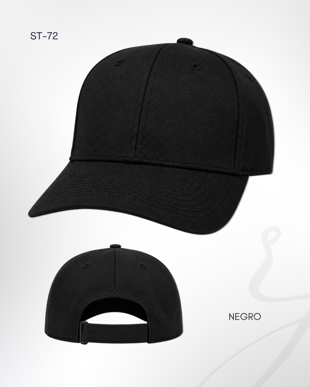 Gorra Microfibra ST-72 negra personalizada por RJIMPRESS