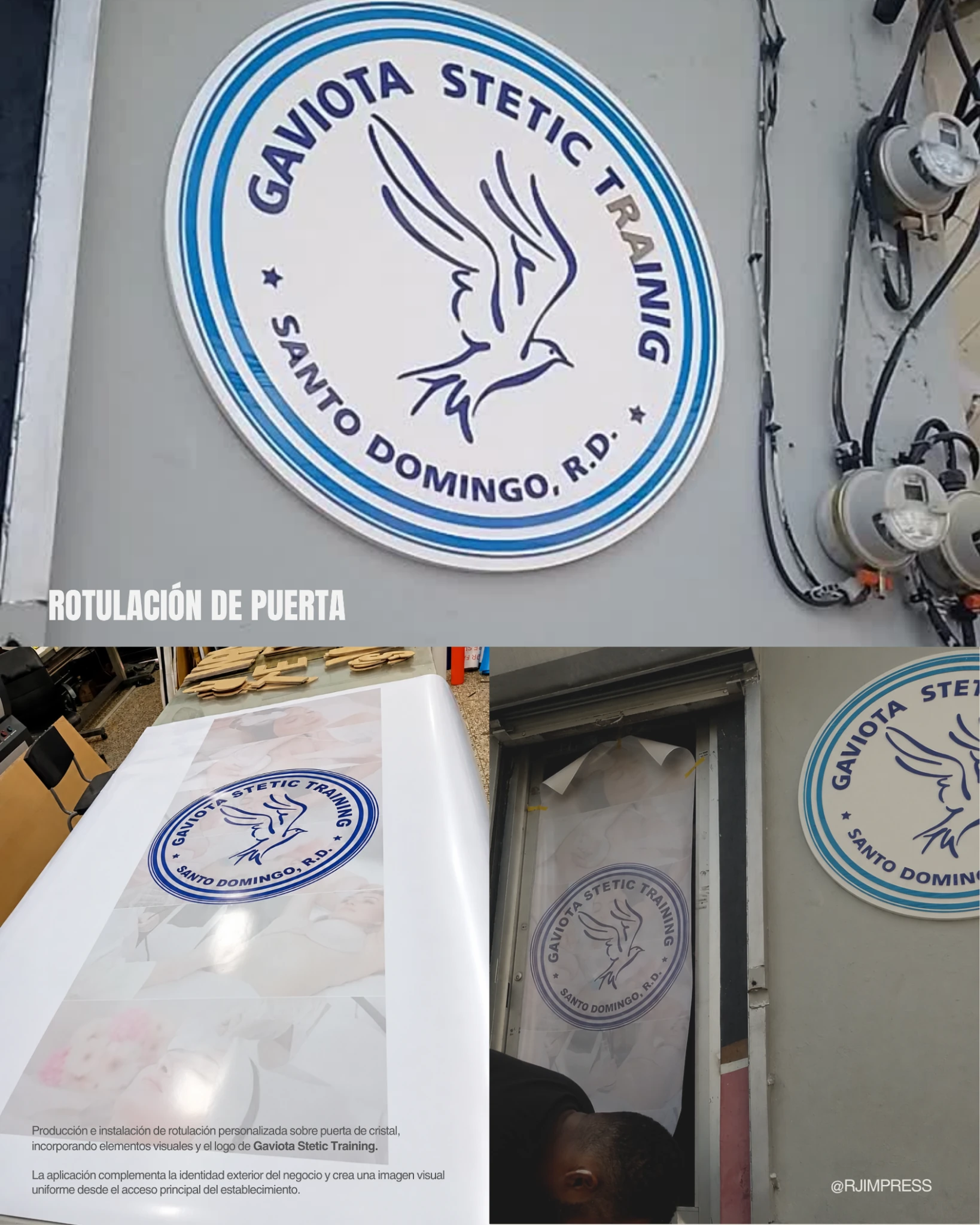 Rotulación personalizada de la puerta de cristal
